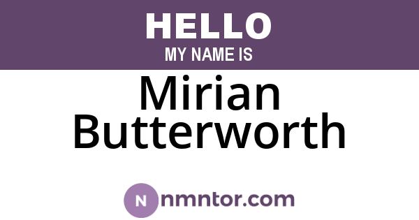 Mirian Butterworth