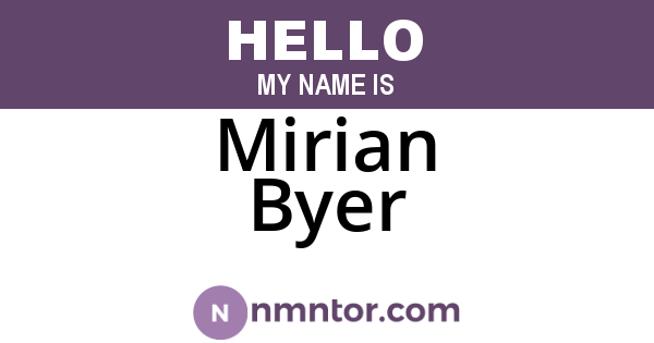 Mirian Byer