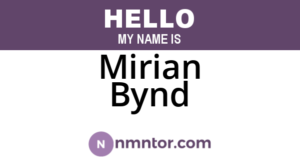 Mirian Bynd