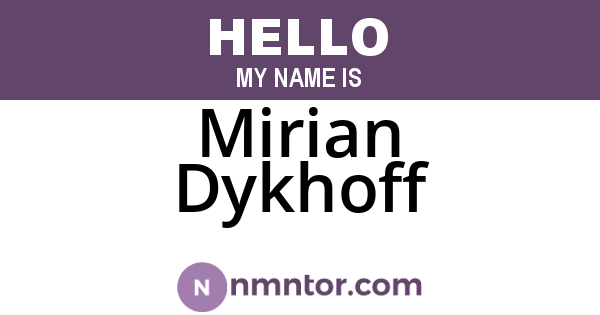 Mirian Dykhoff