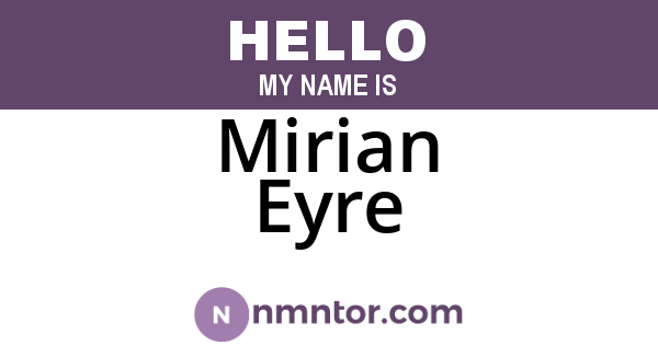 Mirian Eyre