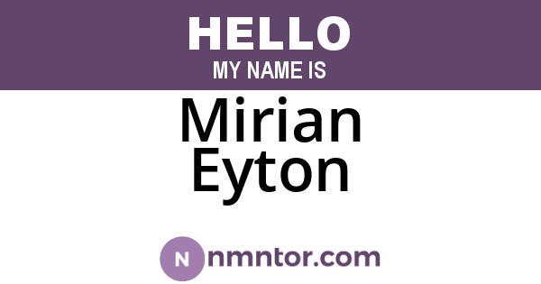 Mirian Eyton