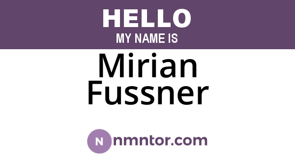 Mirian Fussner