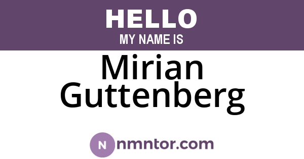 Mirian Guttenberg
