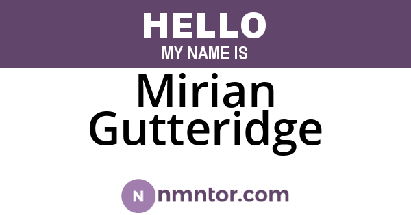 Mirian Gutteridge