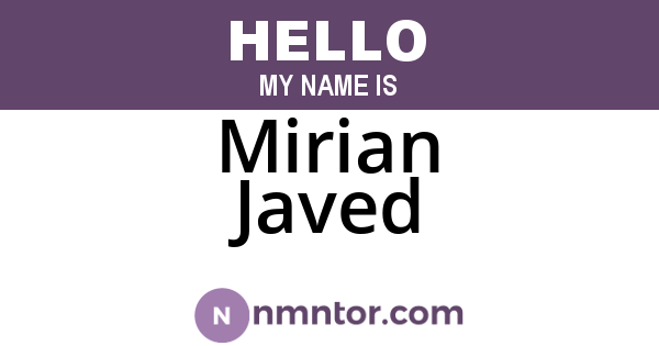 Mirian Javed