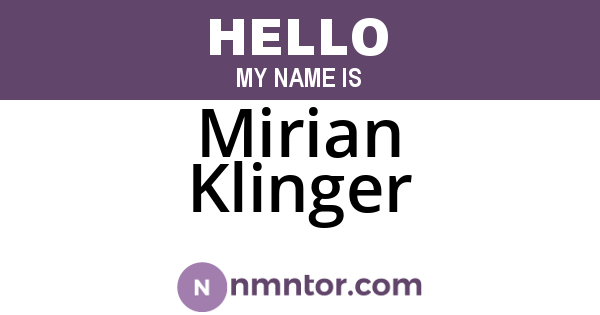 Mirian Klinger