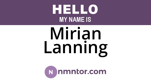Mirian Lanning