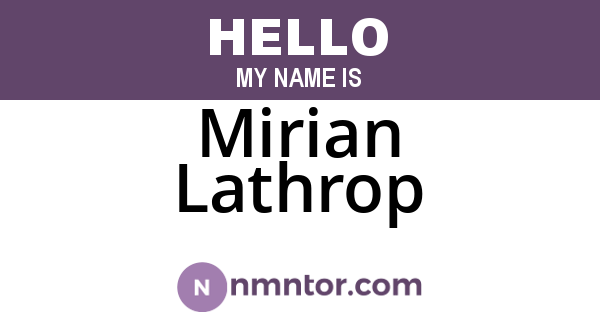 Mirian Lathrop