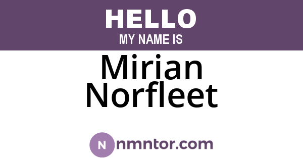 Mirian Norfleet