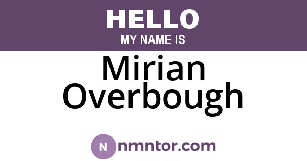 Mirian Overbough