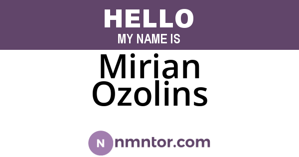 Mirian Ozolins