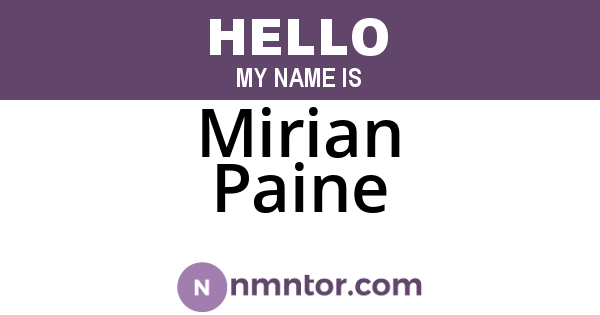Mirian Paine
