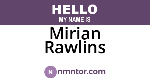 Mirian Rawlins