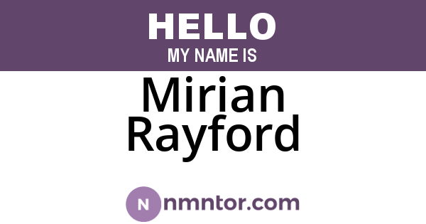 Mirian Rayford
