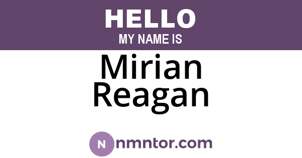 Mirian Reagan