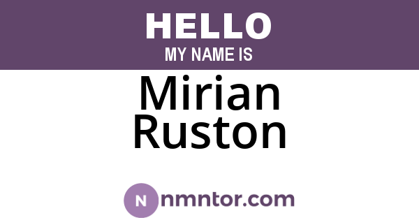 Mirian Ruston