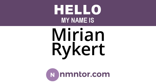 Mirian Rykert