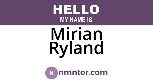 Mirian Ryland