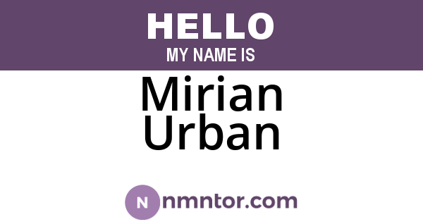 Mirian Urban