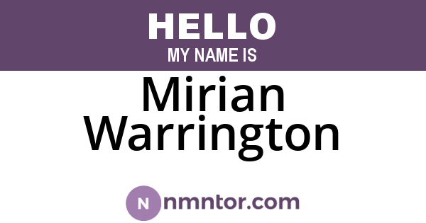 Mirian Warrington