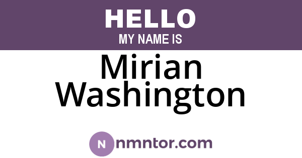 Mirian Washington