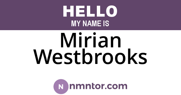 Mirian Westbrooks