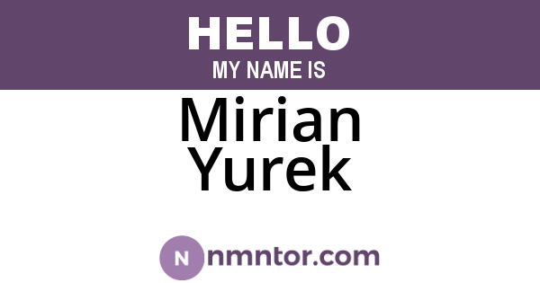 Mirian Yurek