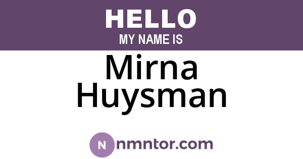 Mirna Huysman