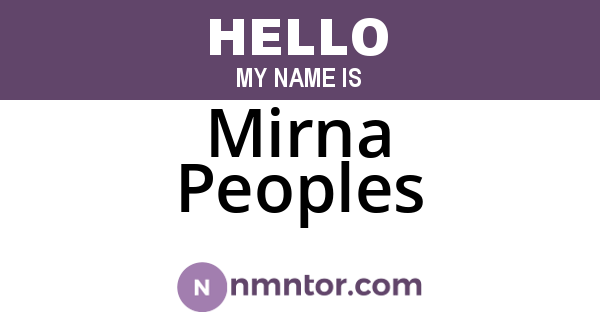 Mirna Peoples