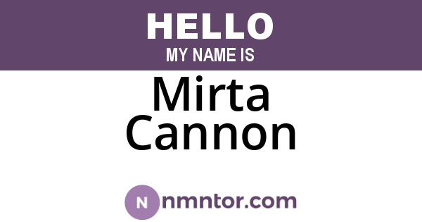 Mirta Cannon