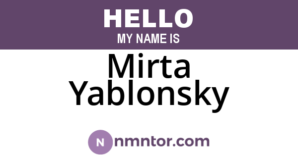 Mirta Yablonsky
