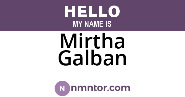 Mirtha Galban