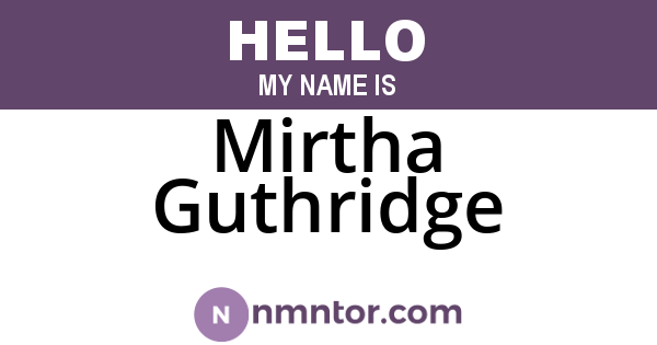 Mirtha Guthridge