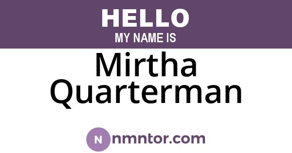 Mirtha Quarterman