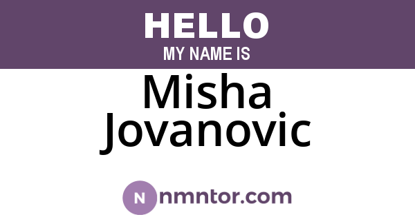 Misha Jovanovic
