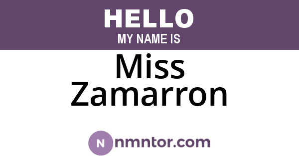 Miss Zamarron