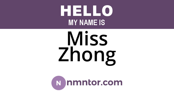 Miss Zhong