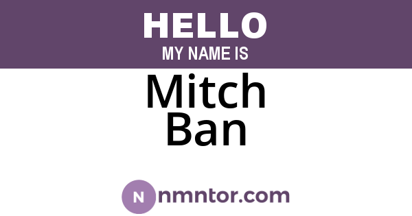 Mitch Ban