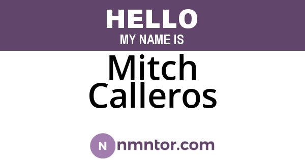Mitch Calleros