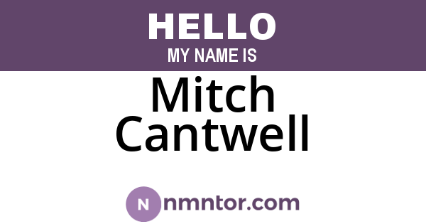 Mitch Cantwell