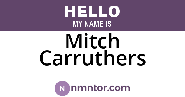 Mitch Carruthers