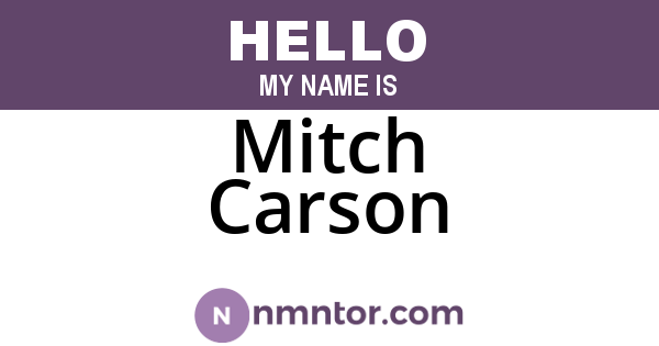 Mitch Carson