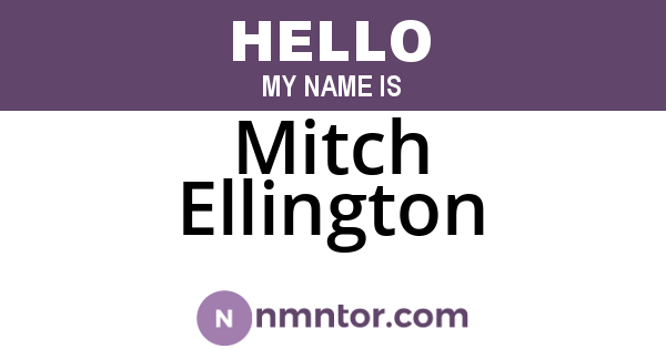 Mitch Ellington