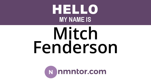 Mitch Fenderson