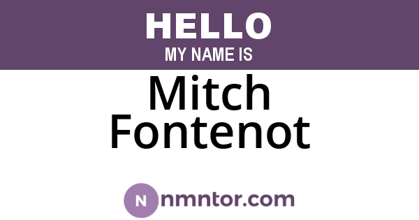 Mitch Fontenot