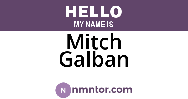 Mitch Galban