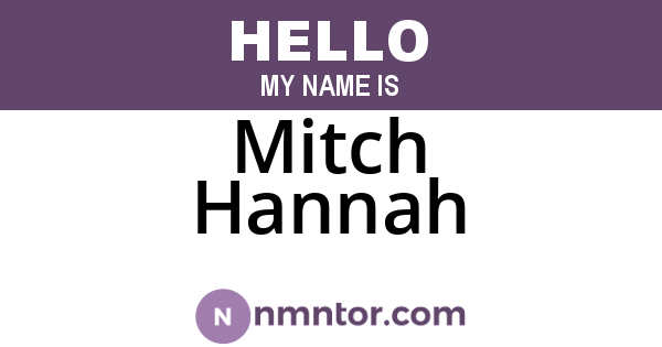 Mitch Hannah