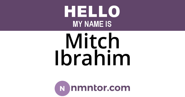 Mitch Ibrahim