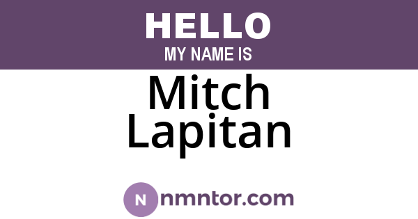 Mitch Lapitan
